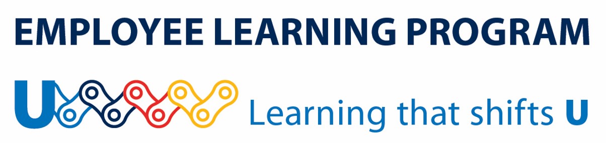 A blue and yellow chain link logo with text 'Learning that Shifts U'